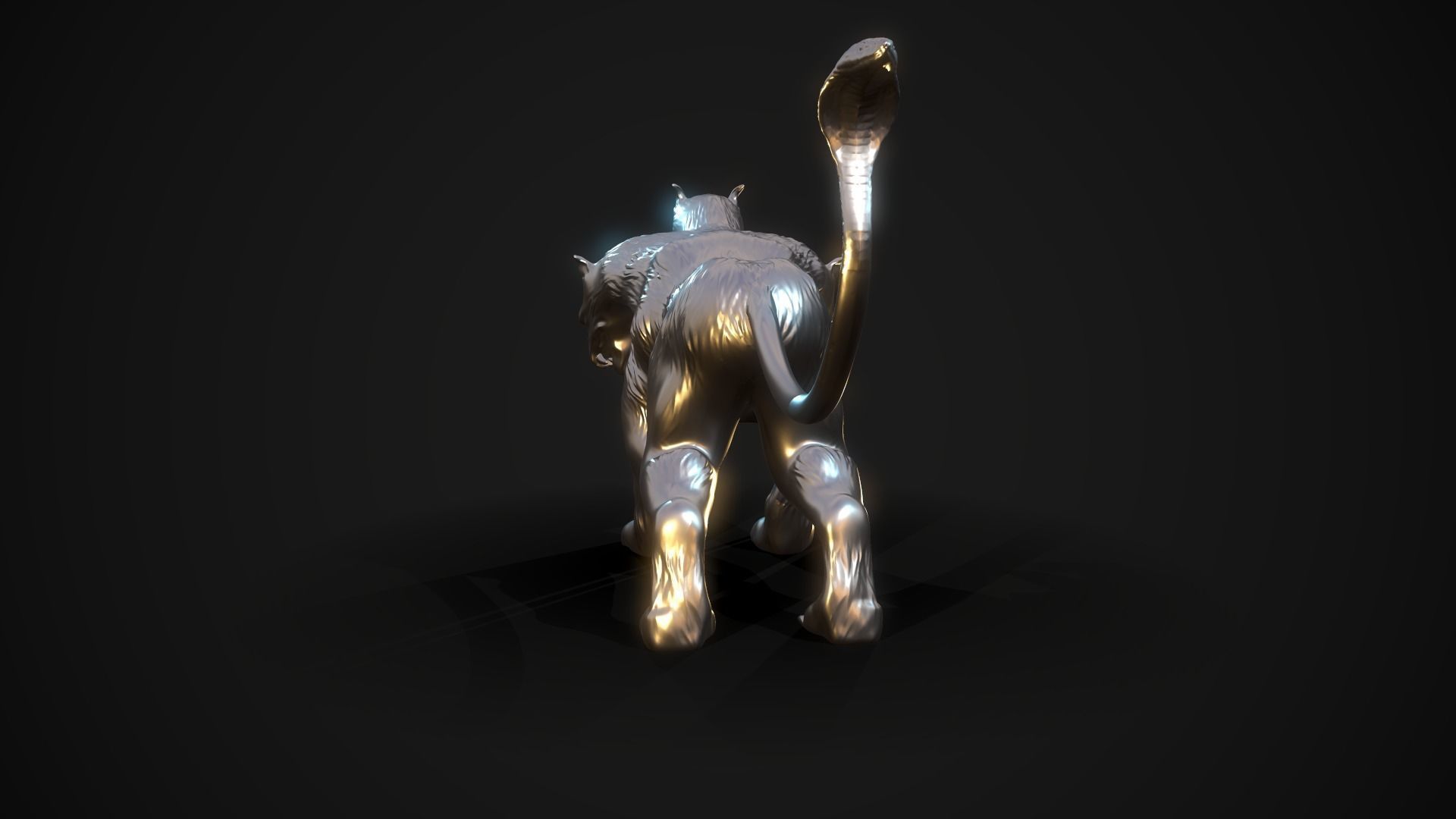 Cerberus 3D print model silver lion Free 3D print model_6