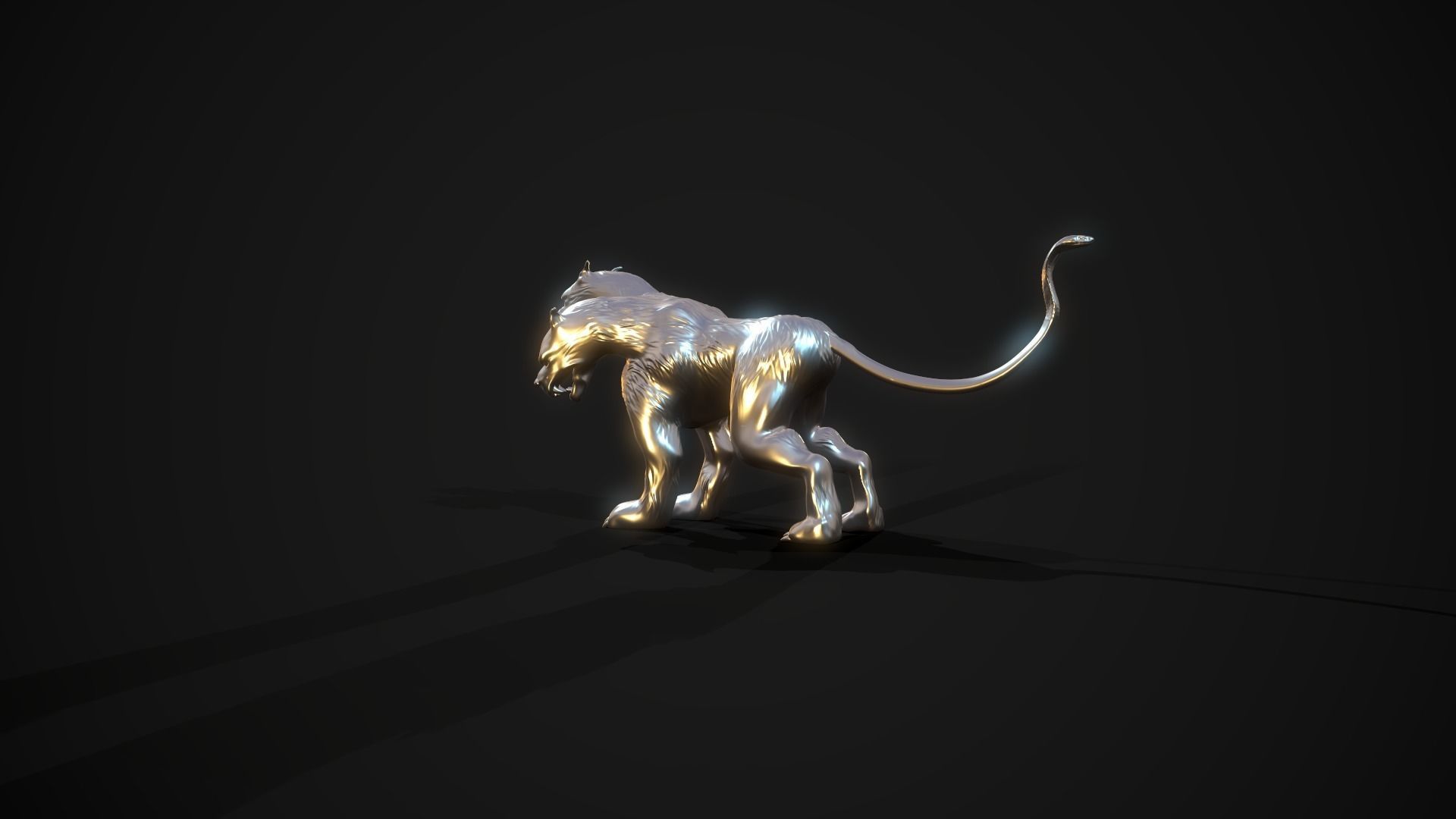 Cerberus 3D print model silver lion Free 3D print model_14