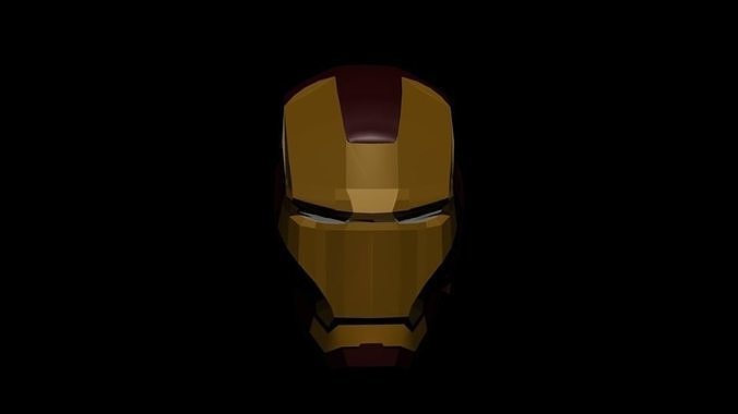 Iron man Helmet Low-poly 3D model