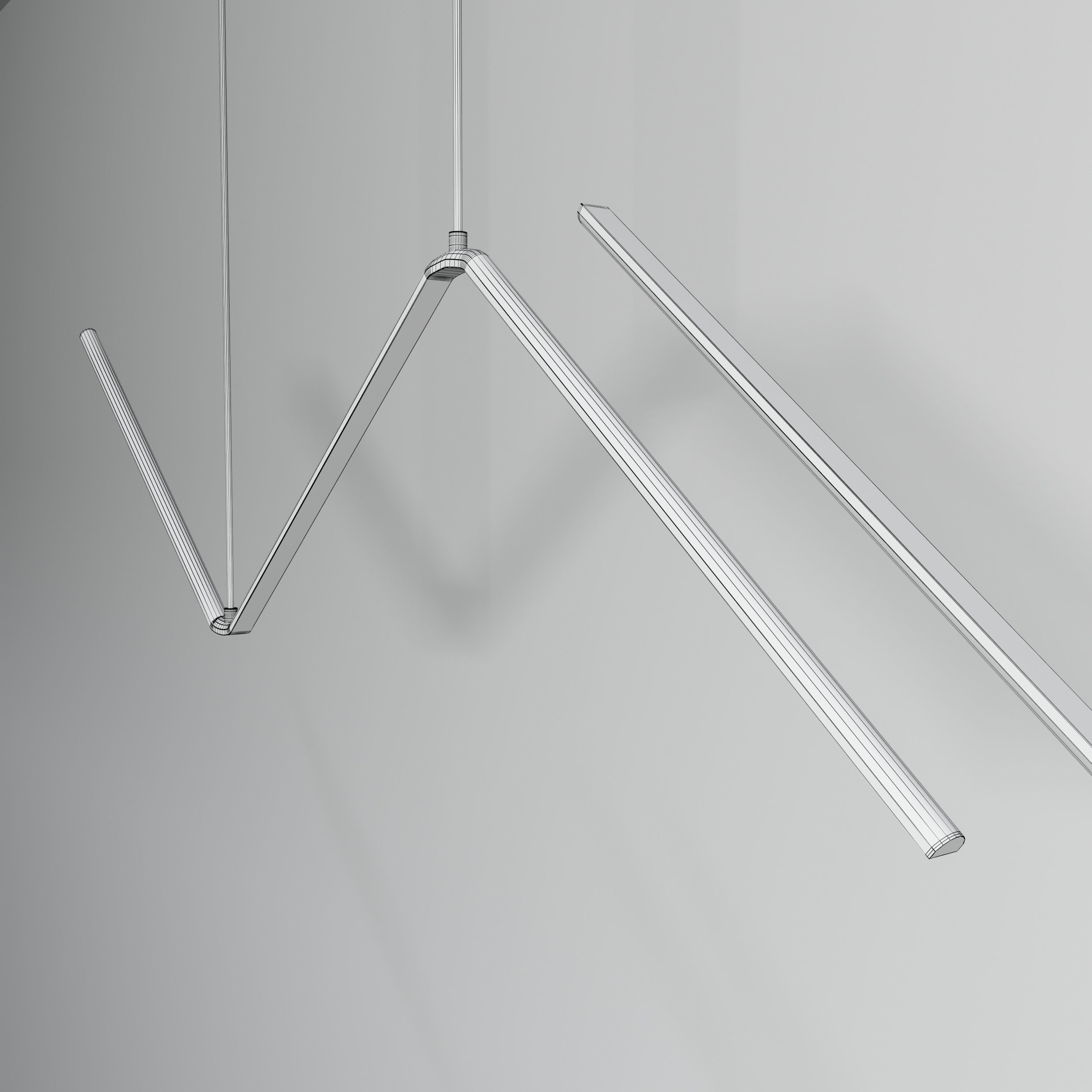 Zigzag Pendant Light Low-poly 3D model_3