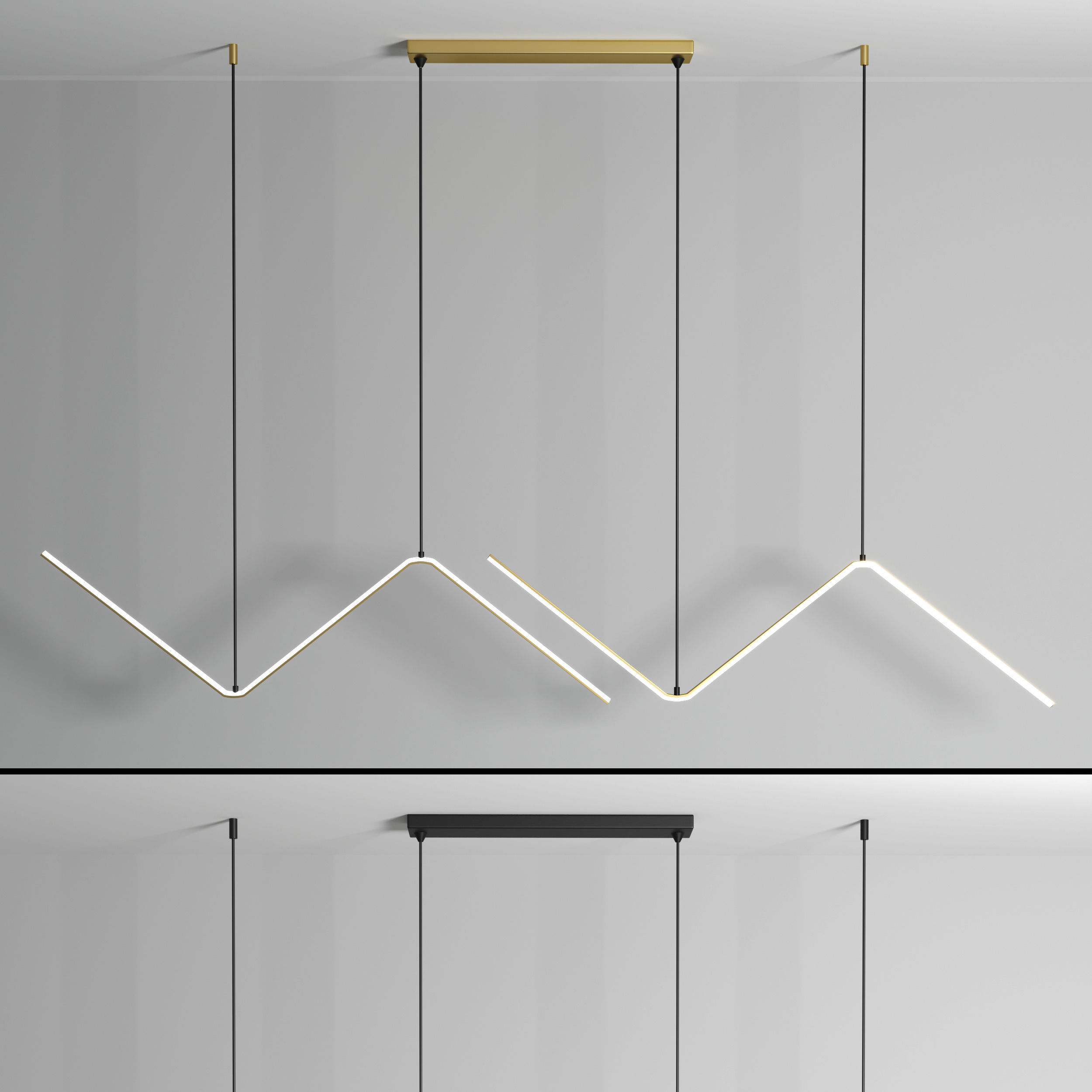 Zigzag Pendant Light Low-poly 3D model_1