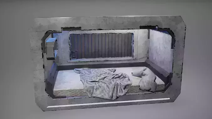 Cyberpunk Bed Blamket Matress Set Low Poly  Game Ready Low-poly 3D model
