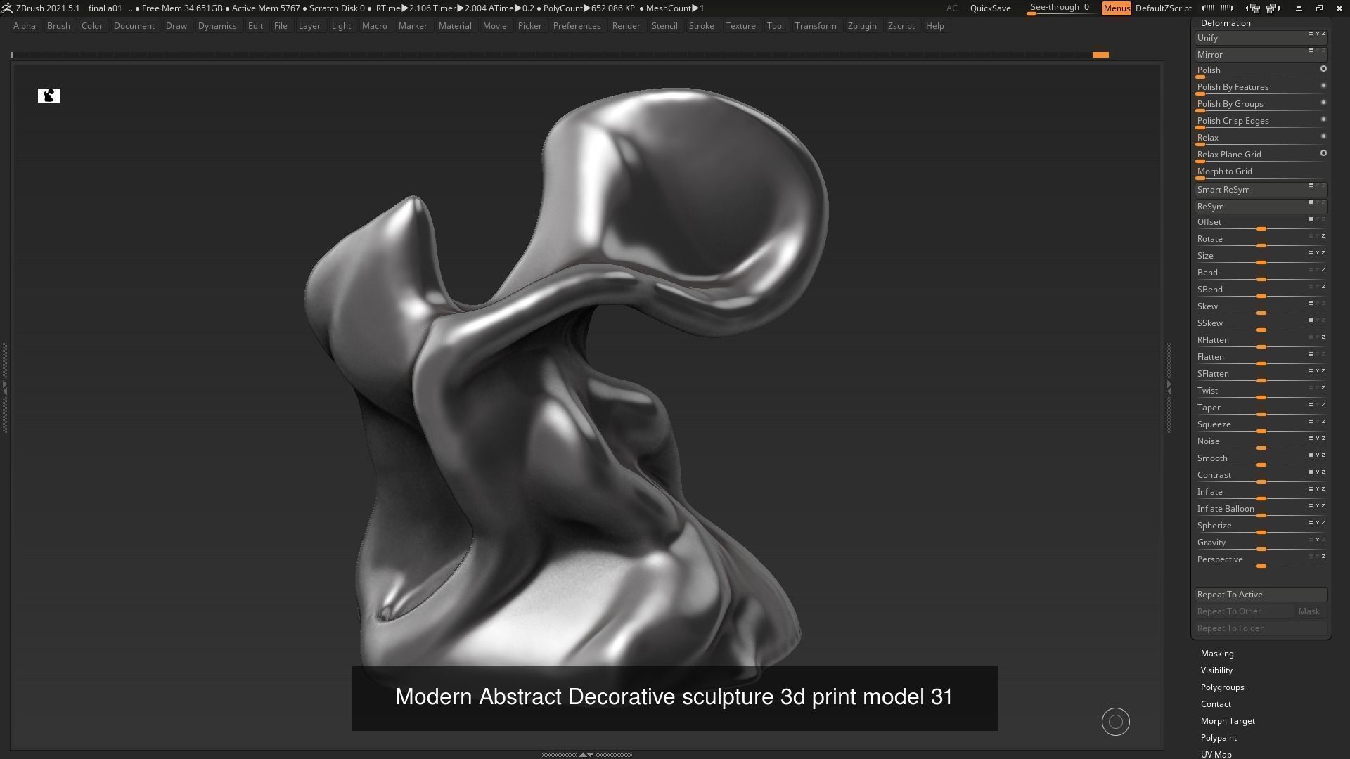 10 Modern sculpture pack  3d print model 3D Model Collection_2
