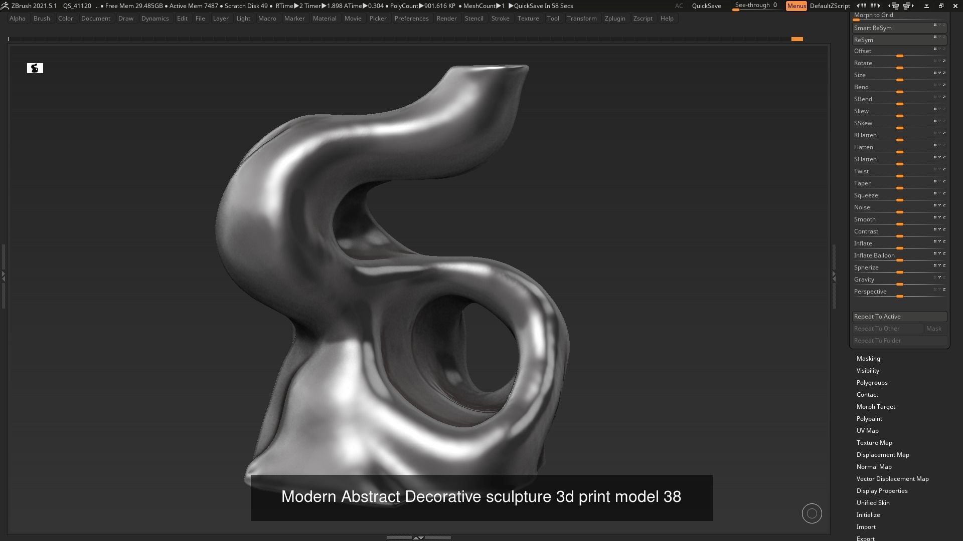 10 Modern sculpture pack  3d print model 3D Model Collection_9