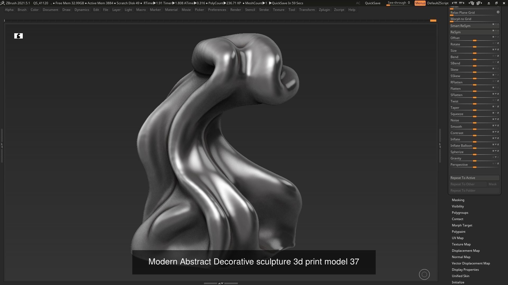10 Modern sculpture pack  3d print model 3D Model Collection_8