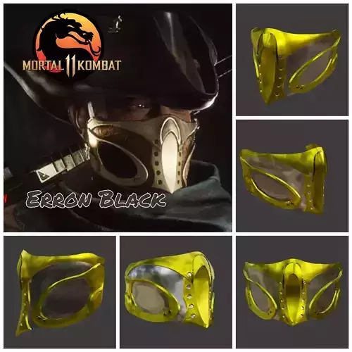 Erron Black mask from Mortal Kombat 11 - Recidivist