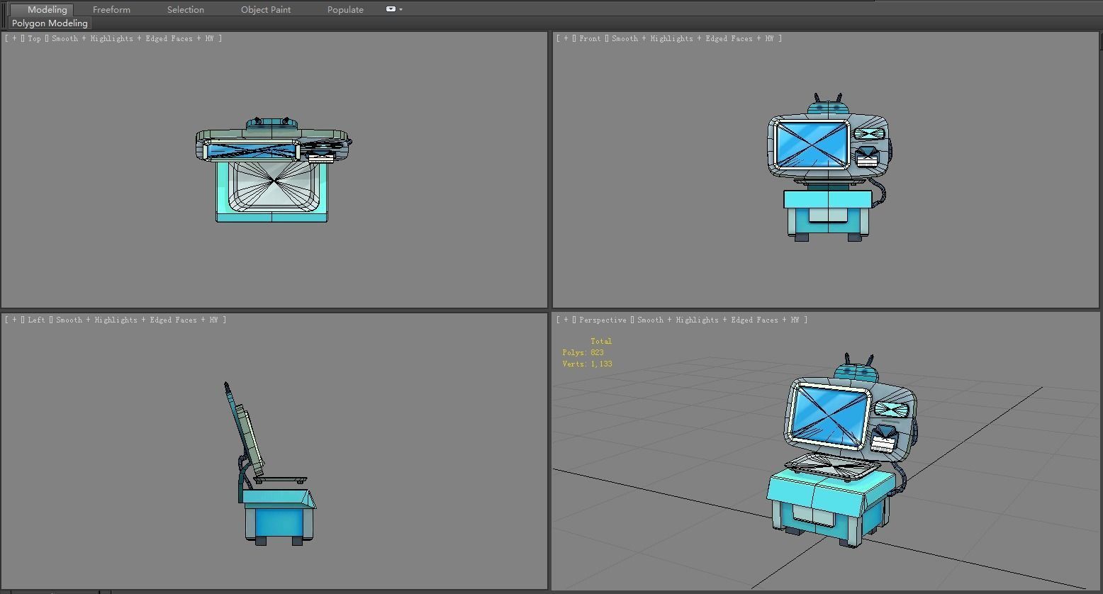 Cartoon Electronic Scale - Bench Scale - platform balance Low-poly 3D model_4