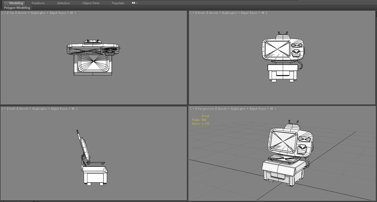 Cartoon Electronic Scale - Bench Scale - platform balance Low-poly 3D model_5
