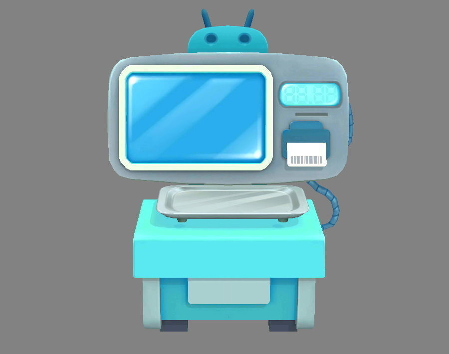 Cartoon Electronic Scale - Bench Scale - platform balance Low-poly 3D model_1