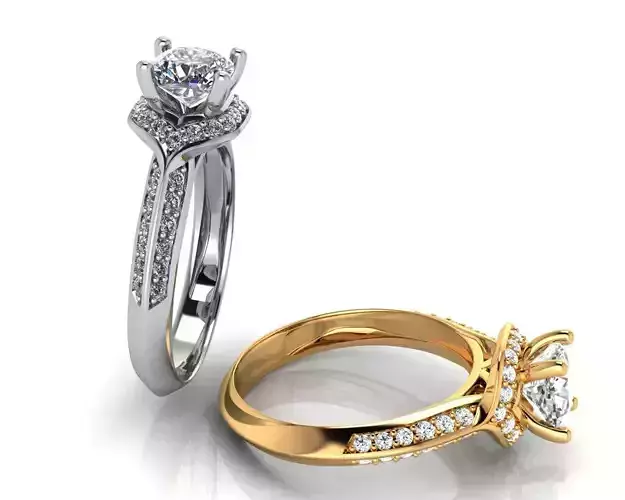 Ring model jewelry Diamond Solitaire ring model 3D print model