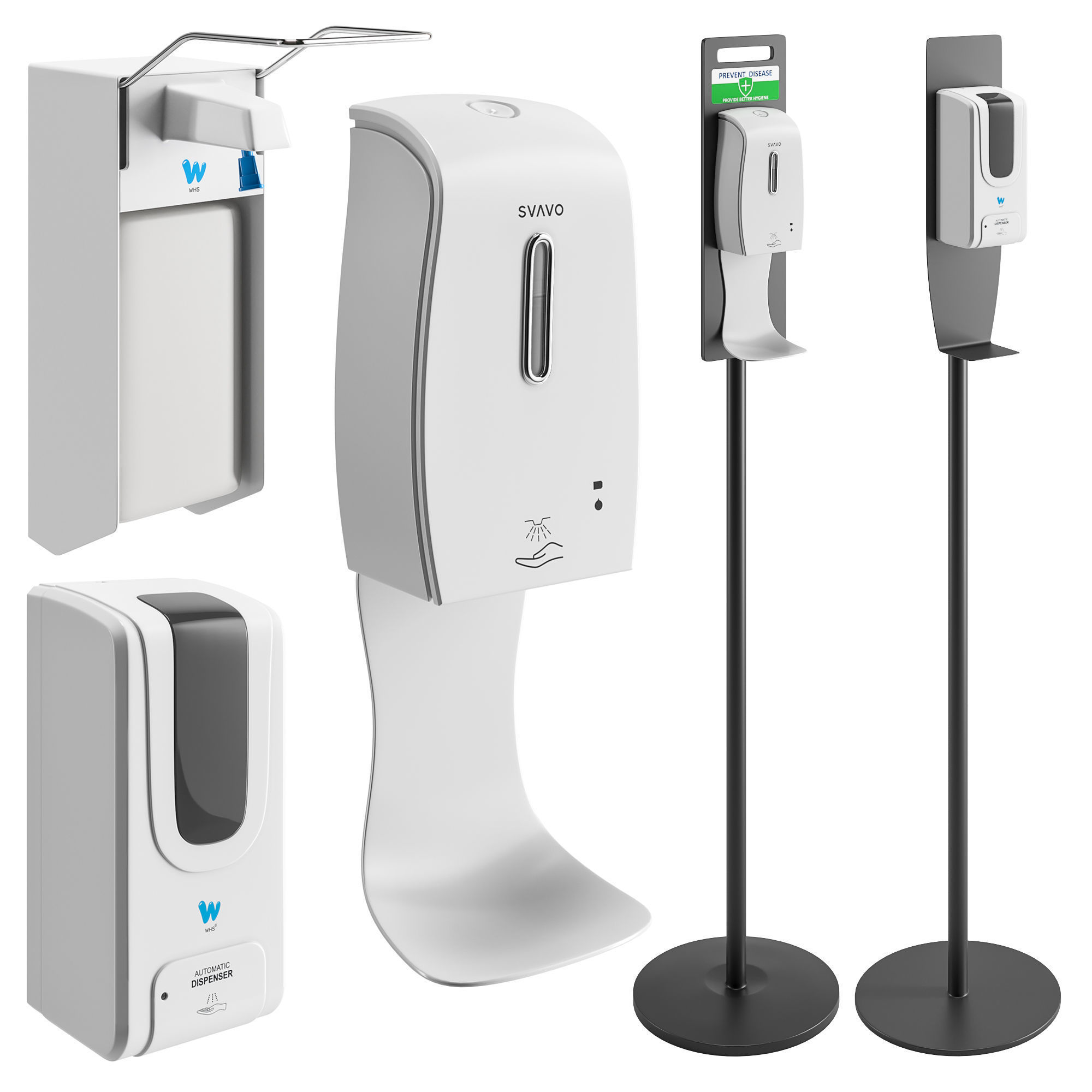 Hand Sanitizer Dispenser Set 3D model_0