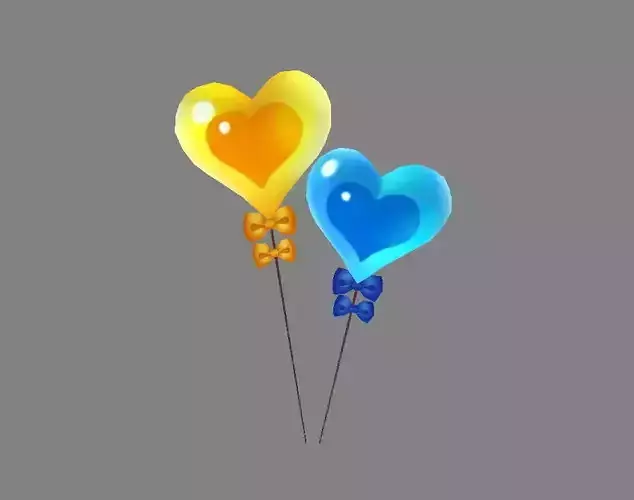 Cartoon love balloon - a heart-shaped balloon
