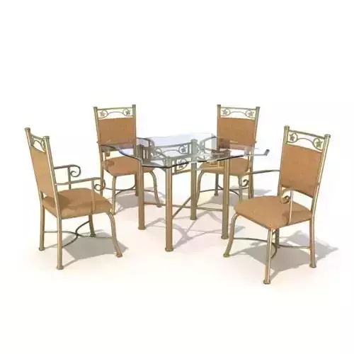 Dining Set   4 Chairs And Glass Table
