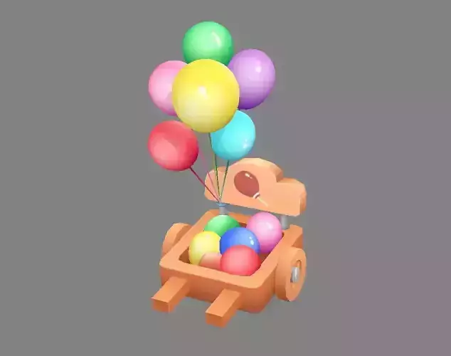 Cartoon Balloon Booth - Wooden Rickshaw
