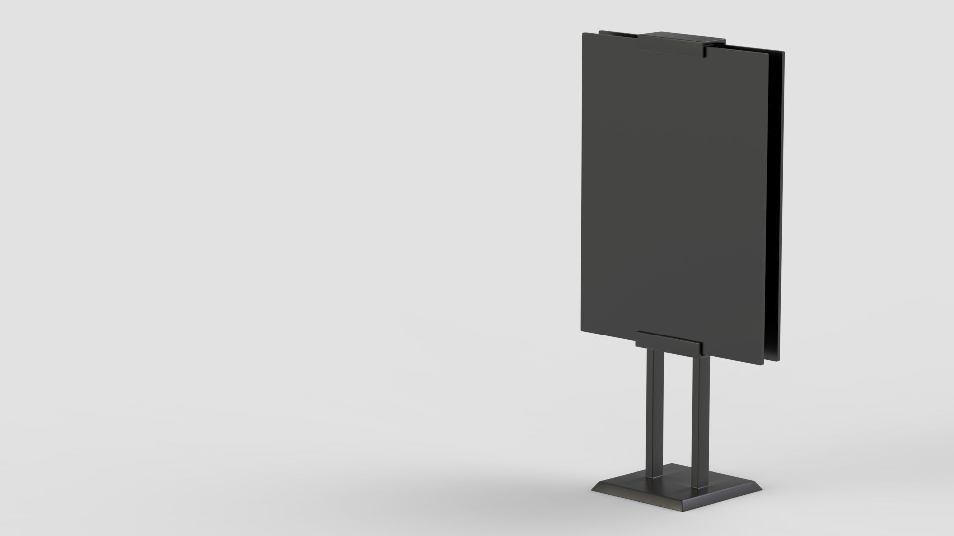  Blank bus stop billboard Mockup in empty street in city 3D model_10