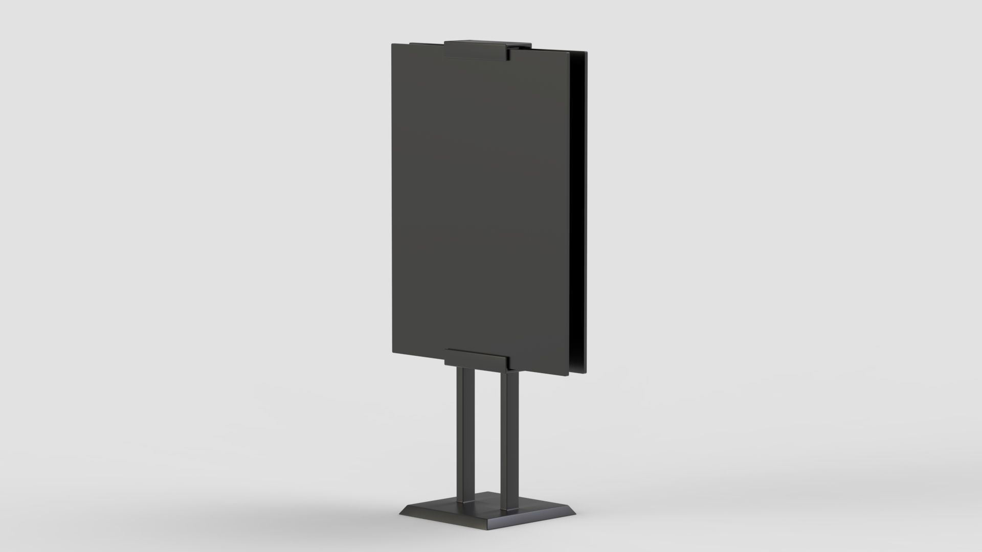  Blank bus stop billboard Mockup in empty street in city 3D model_6