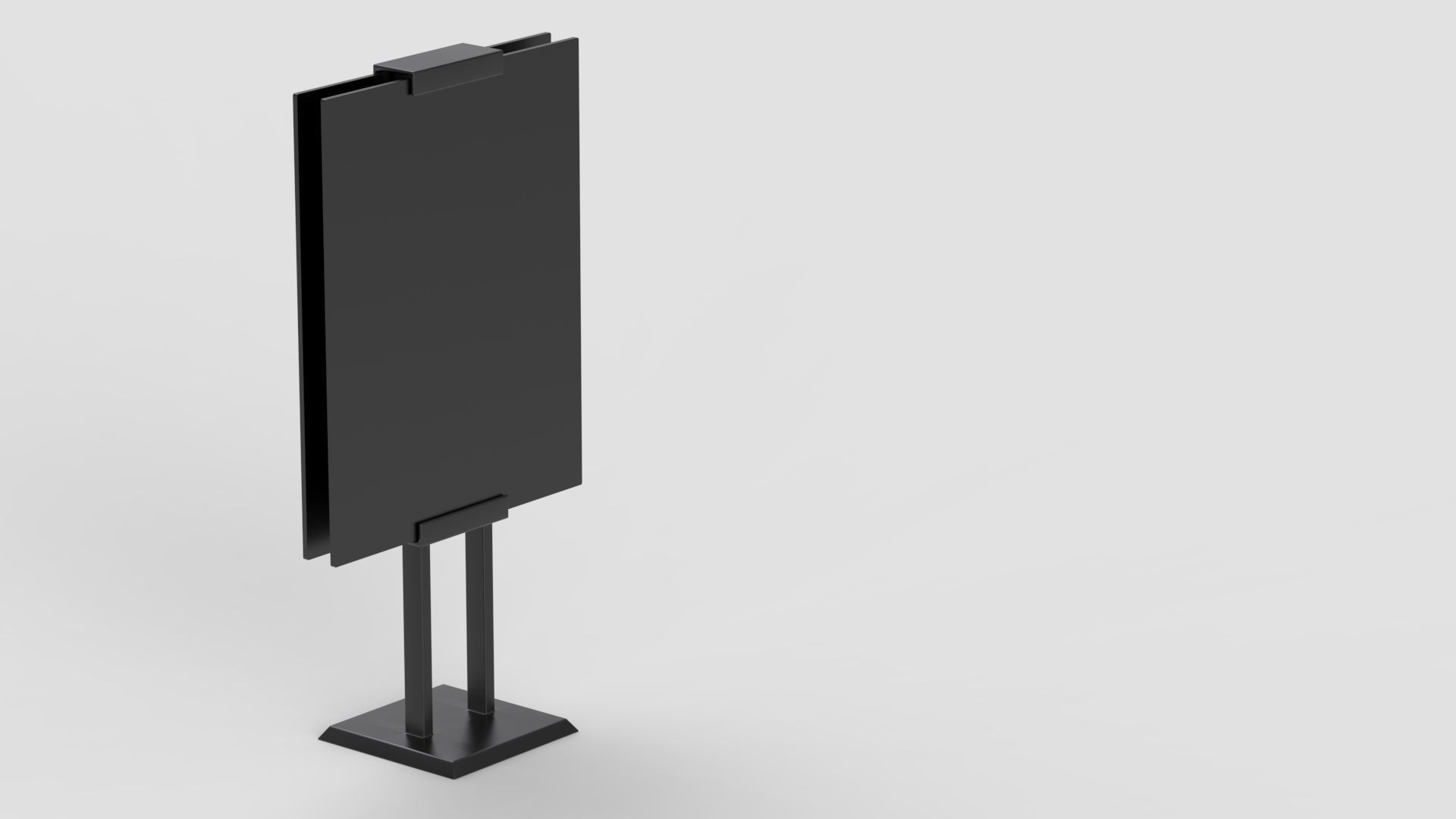  Blank bus stop billboard Mockup in empty street in city 3D model_7
