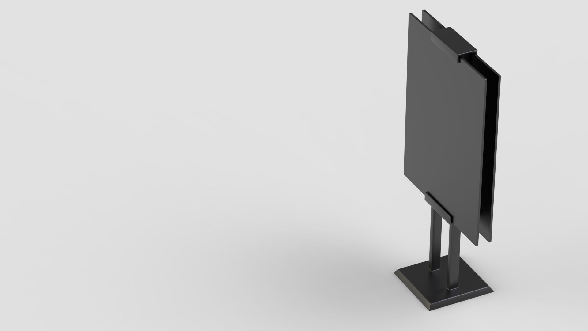  Blank bus stop billboard Mockup in empty street in city 3D model_9