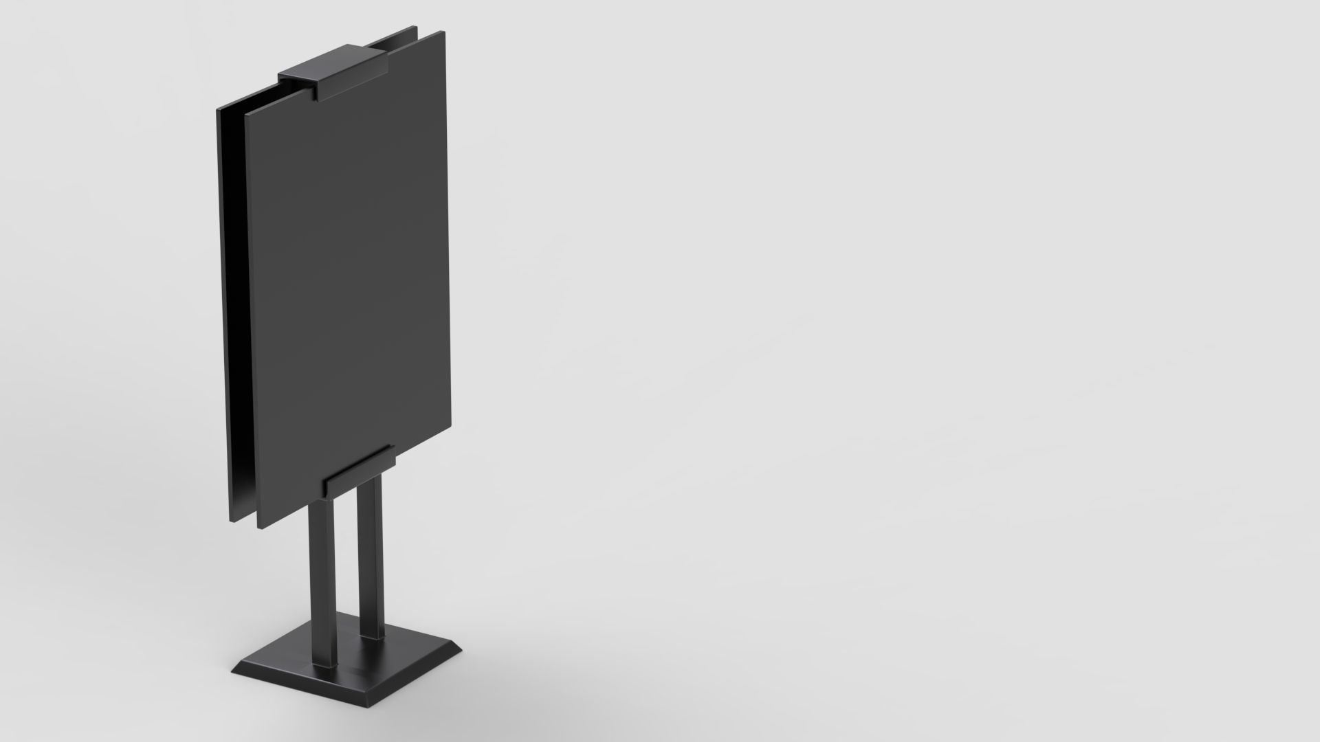  Blank bus stop billboard Mockup in empty street in city 3D model_11