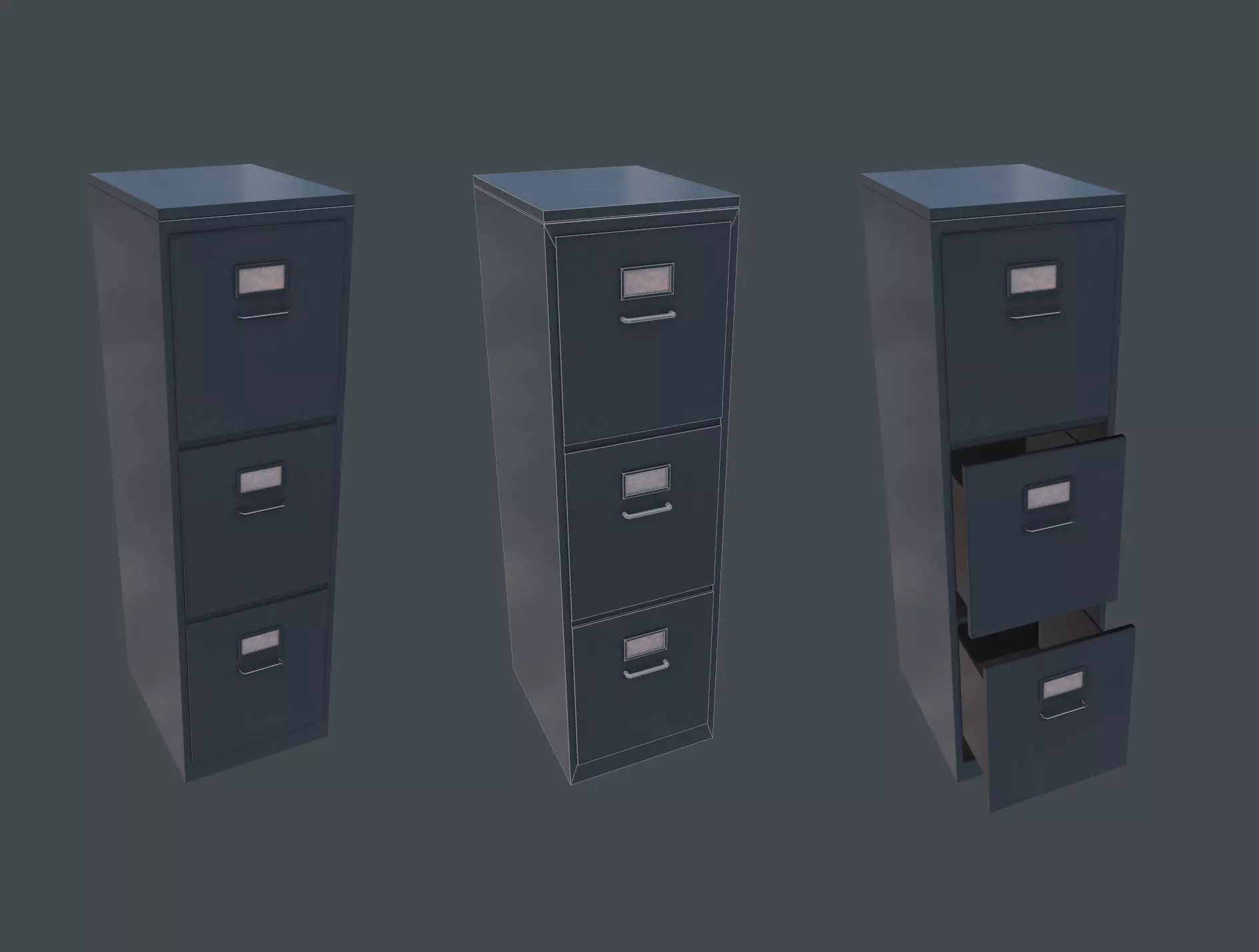 Filing Cabinet Low-poly 3D model Free low-poly 3D model