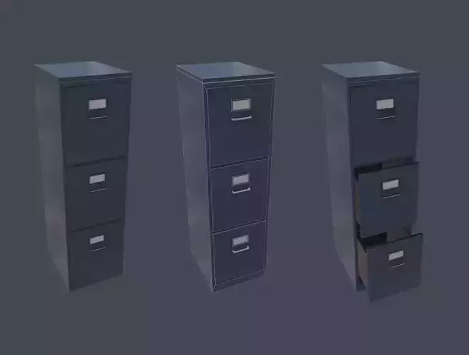Filing Cabinet Low-poly 3D model