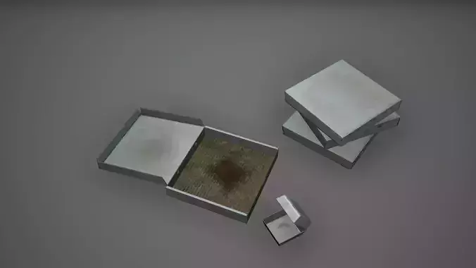 Cyberpunk Fast Food Boxes Low Poly  Game Ready Low-poly 3D model
