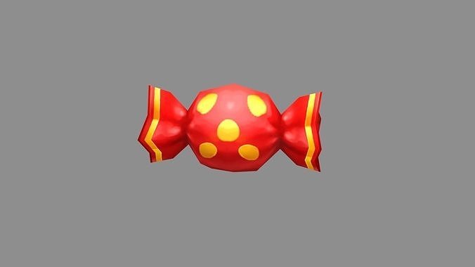 A red wedding candy Low-poly 3D model