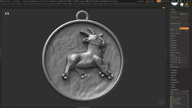 Goat zodiac sign symbol 3d print model 3D print model