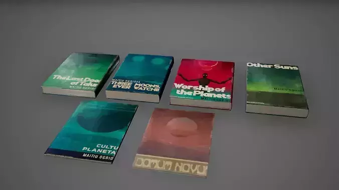 Cyberpunk Book Set Low Poly  Game Ready