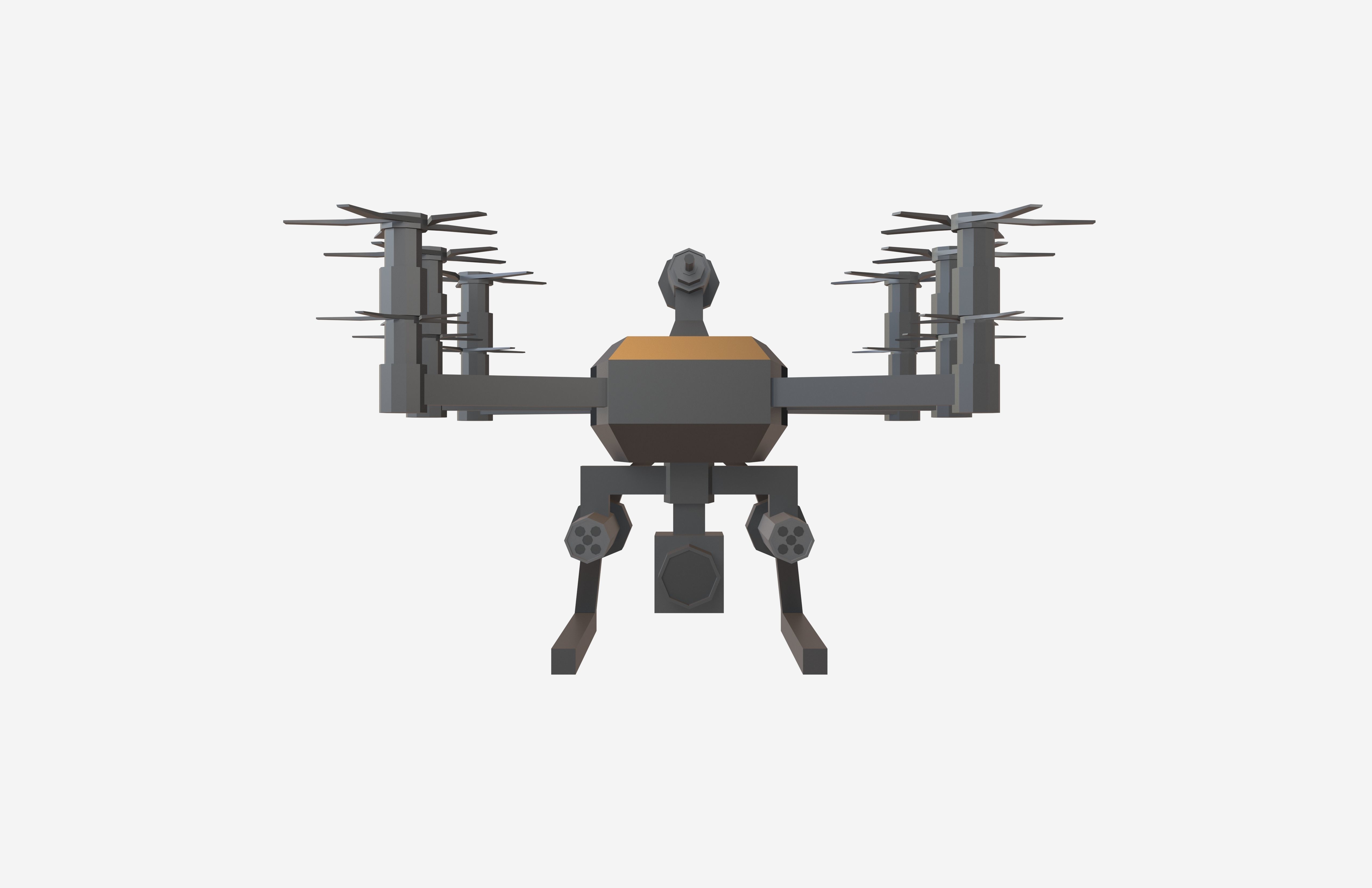 Cartoon Wepon Drone V1 002 Low-poly 3D model_1