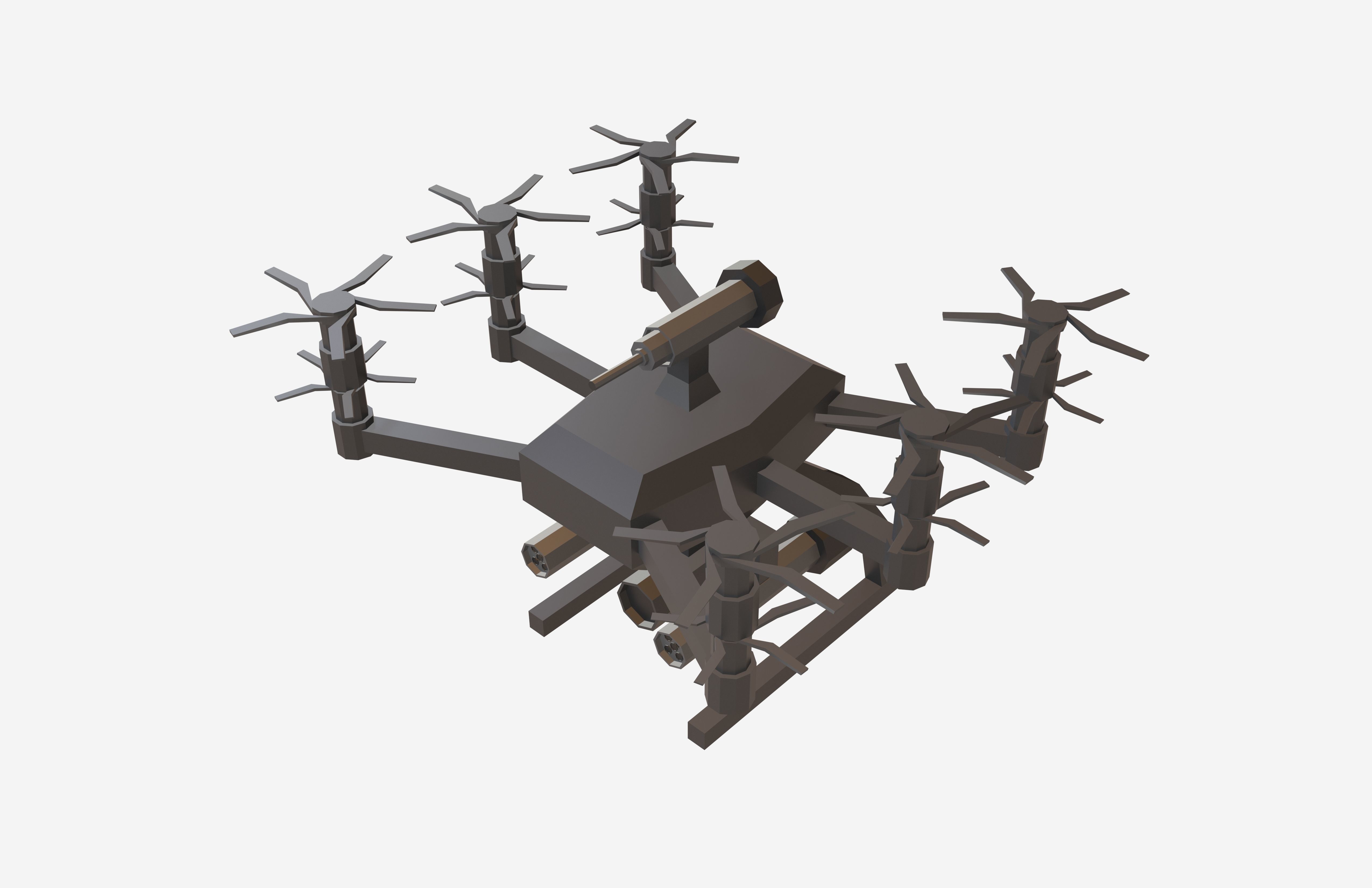 Cartoon Wepon Drone V1 002 Low-poly 3D model_2