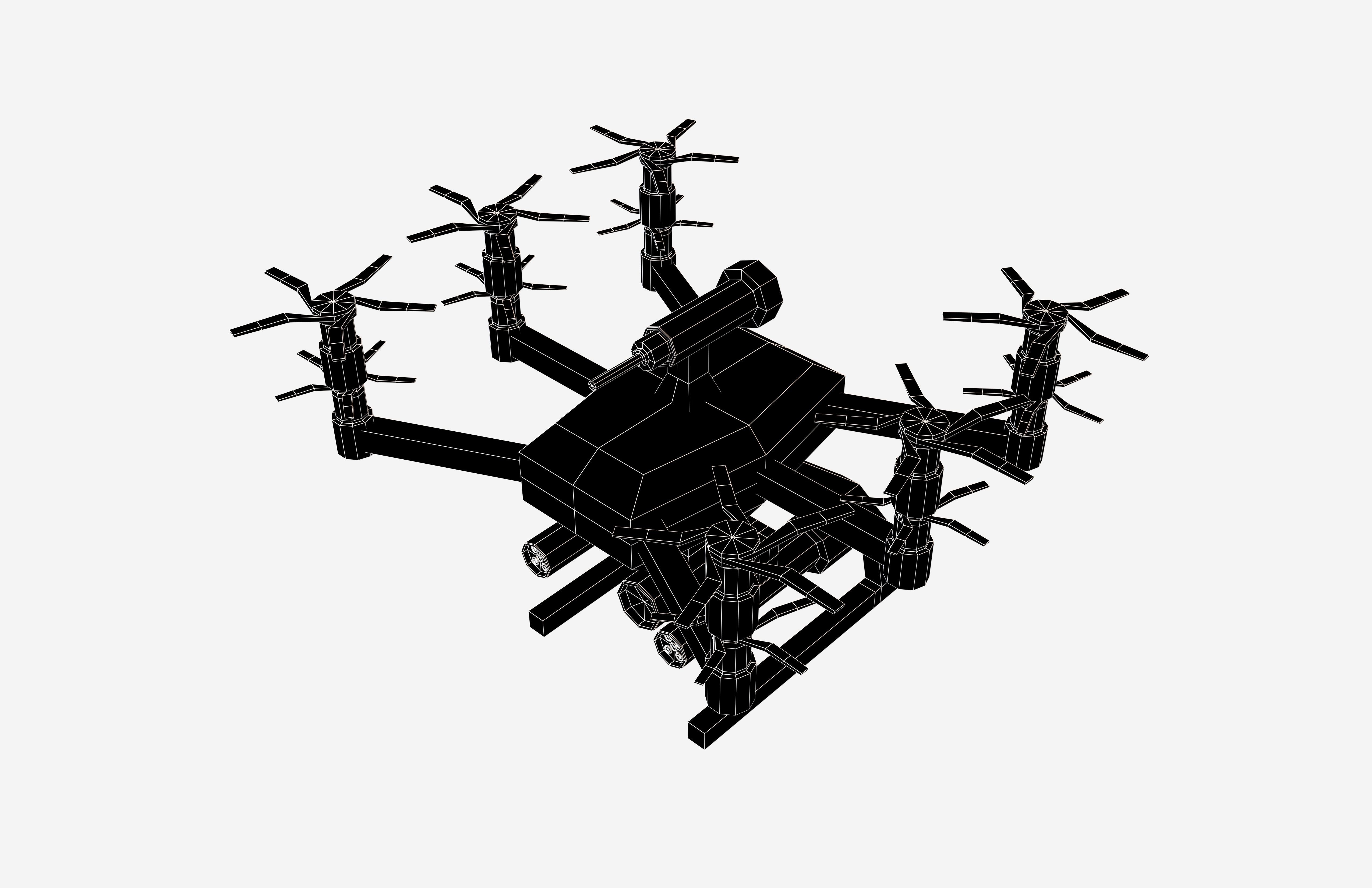 Cartoon Wepon Drone V1 003 Low-poly 3D model_7