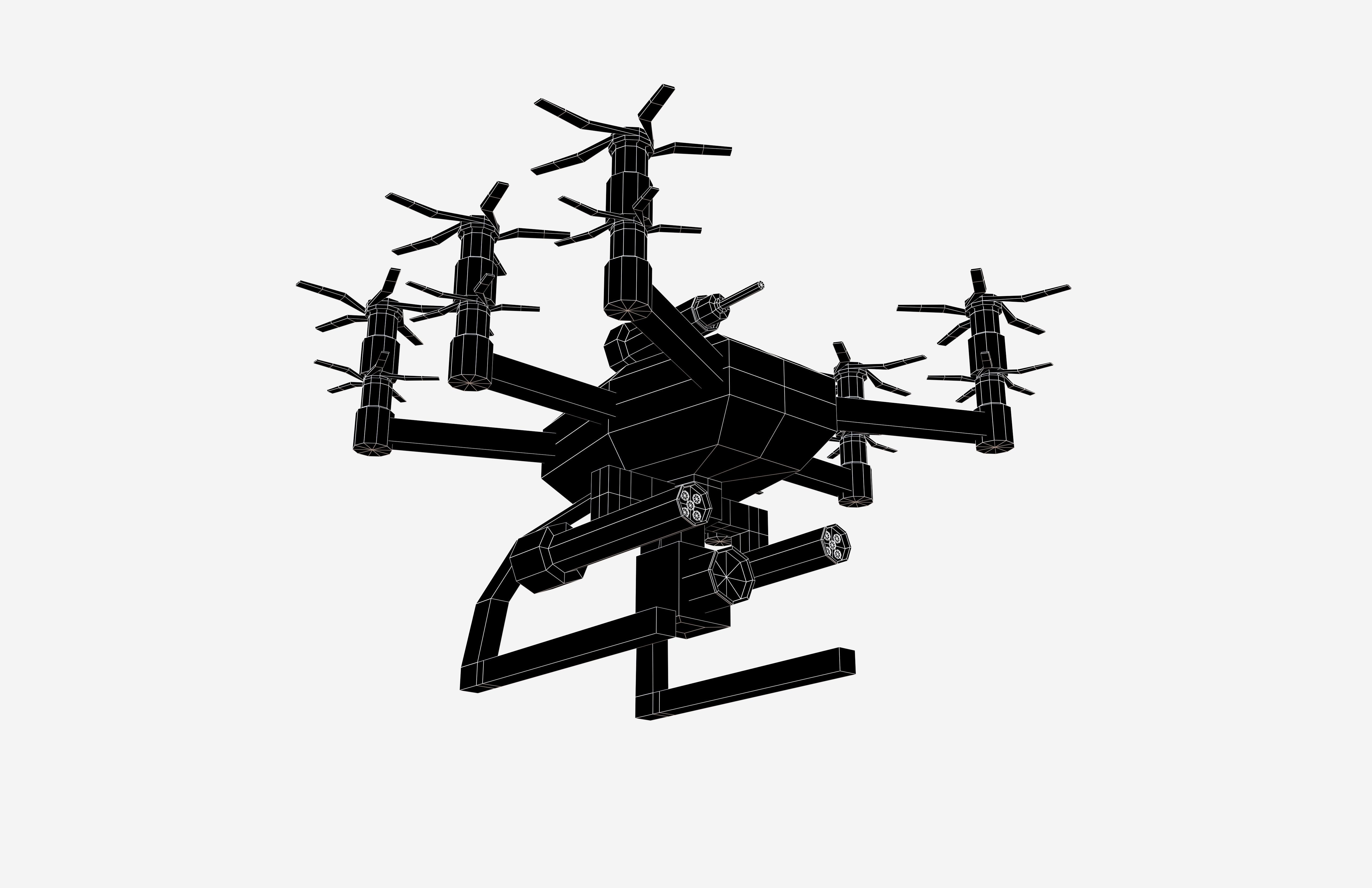 Cartoon Wepon Drone V1 003 Low-poly 3D model_5
