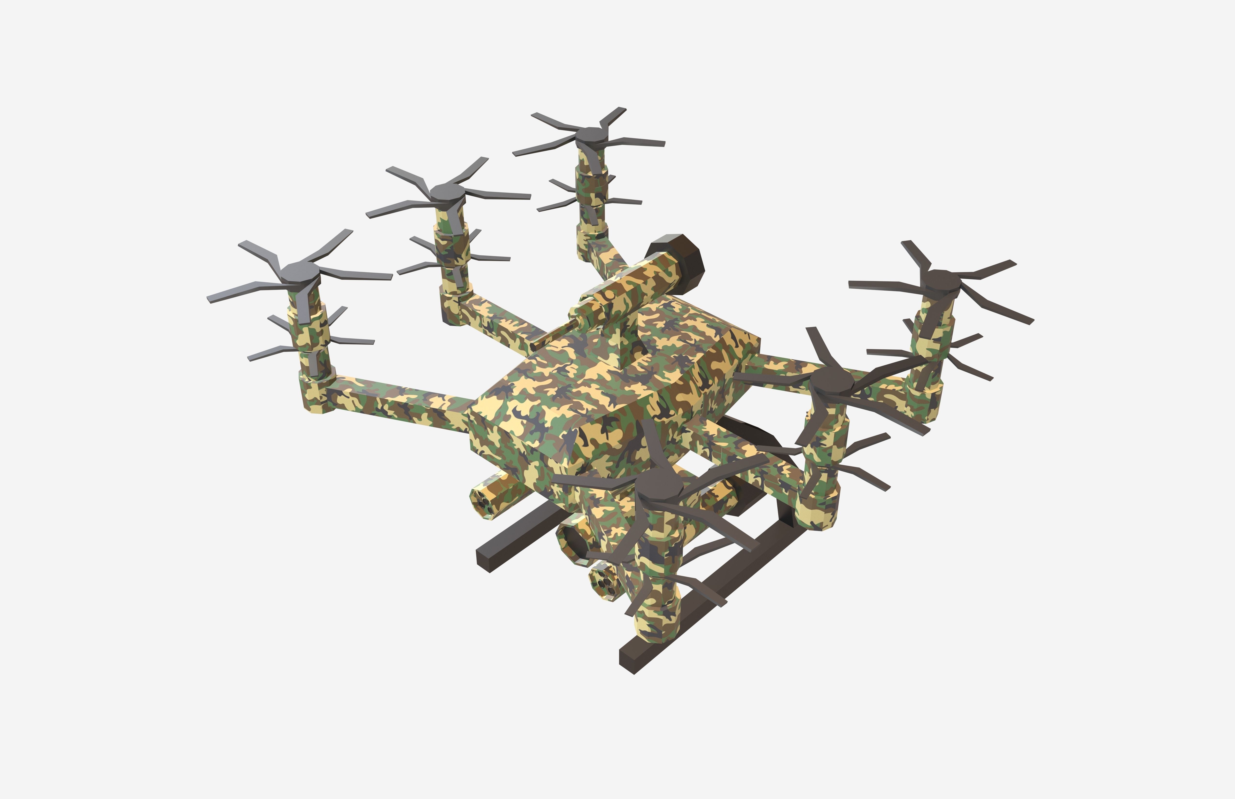 Cartoon Wepon Drone V1 003 Low-poly 3D model_2