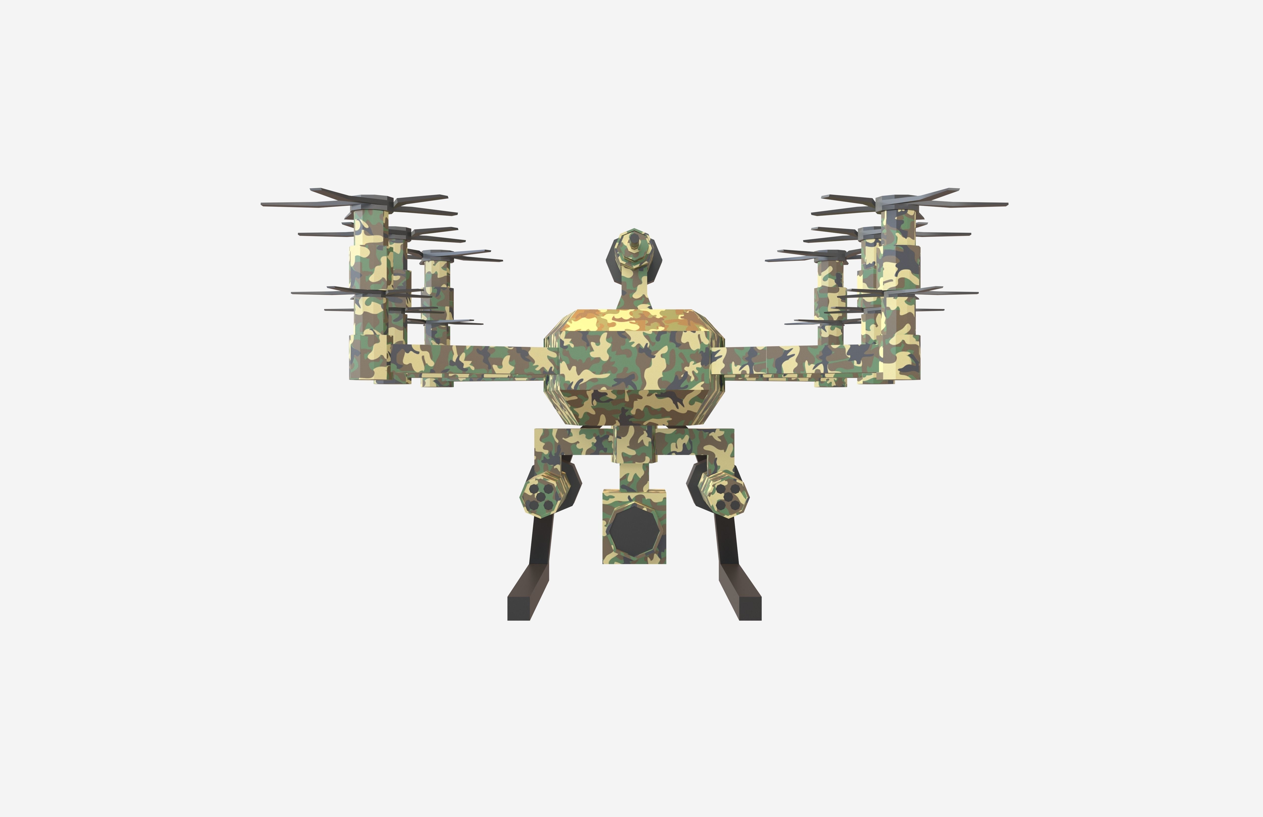 Cartoon Wepon Drone V1 003 Low-poly 3D model_1
