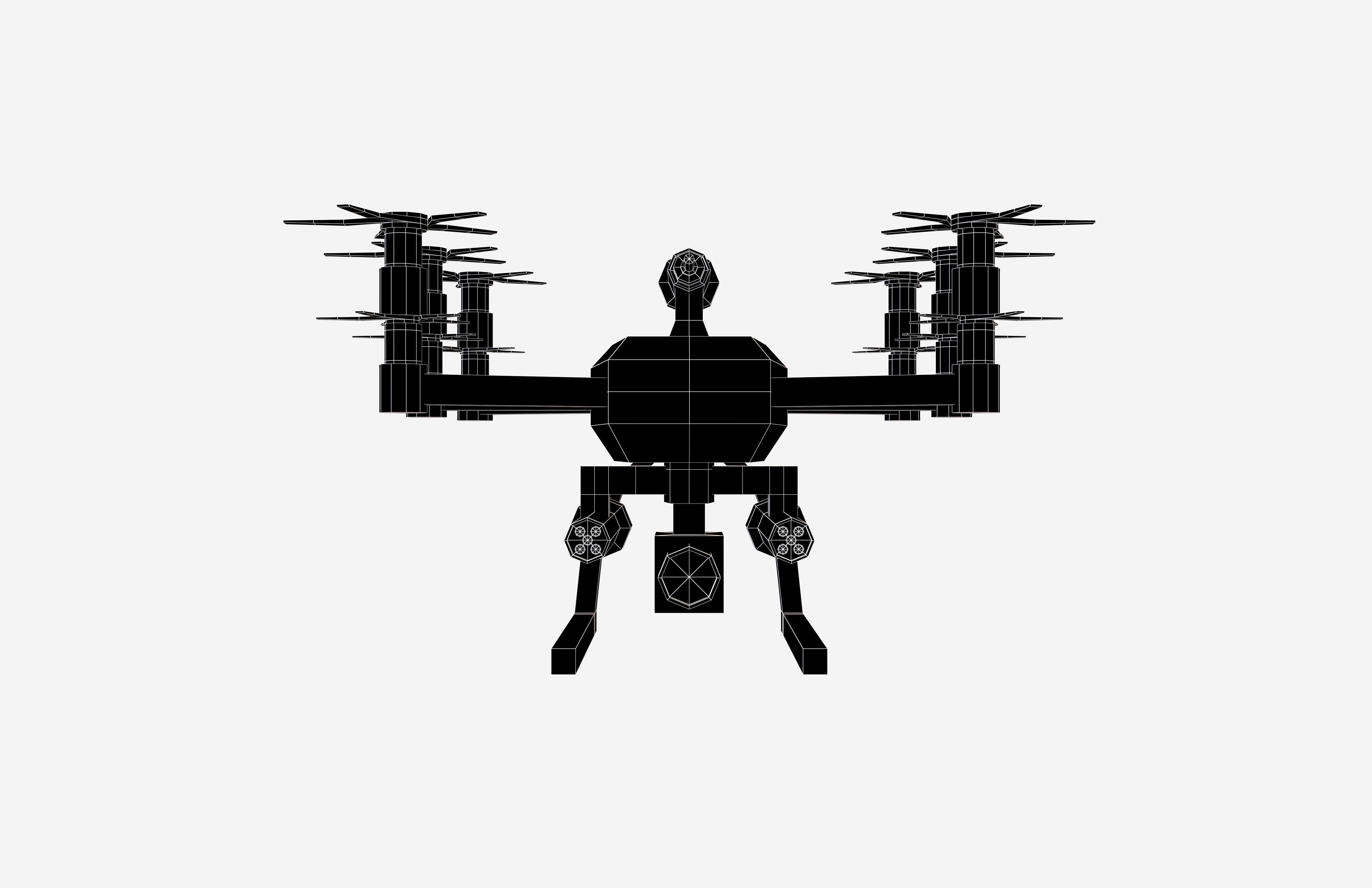 Cartoon Wepon Drone V1 003 Low-poly 3D model_4