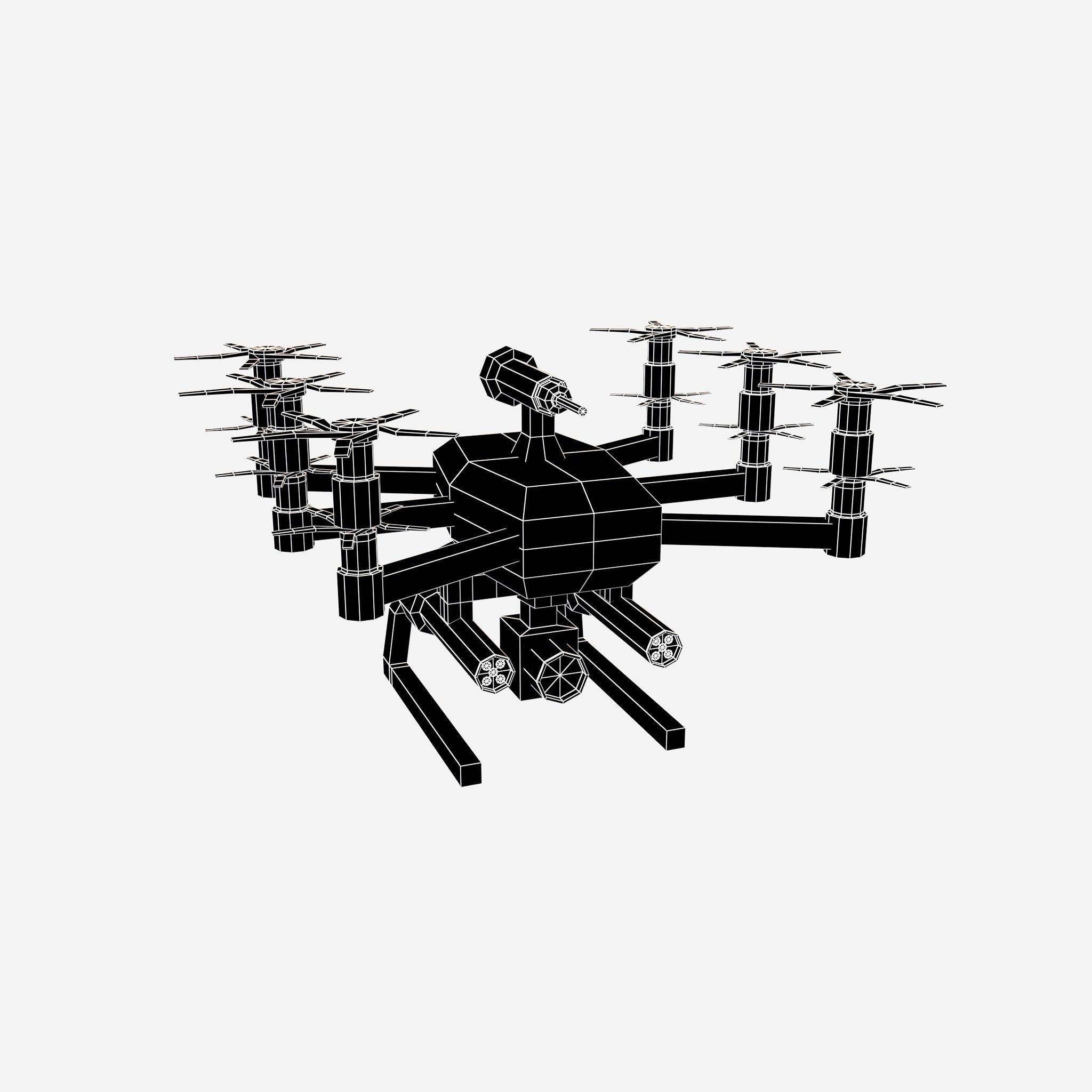 Cartoon Wepon Drone V1 003 Low-poly 3D model_6