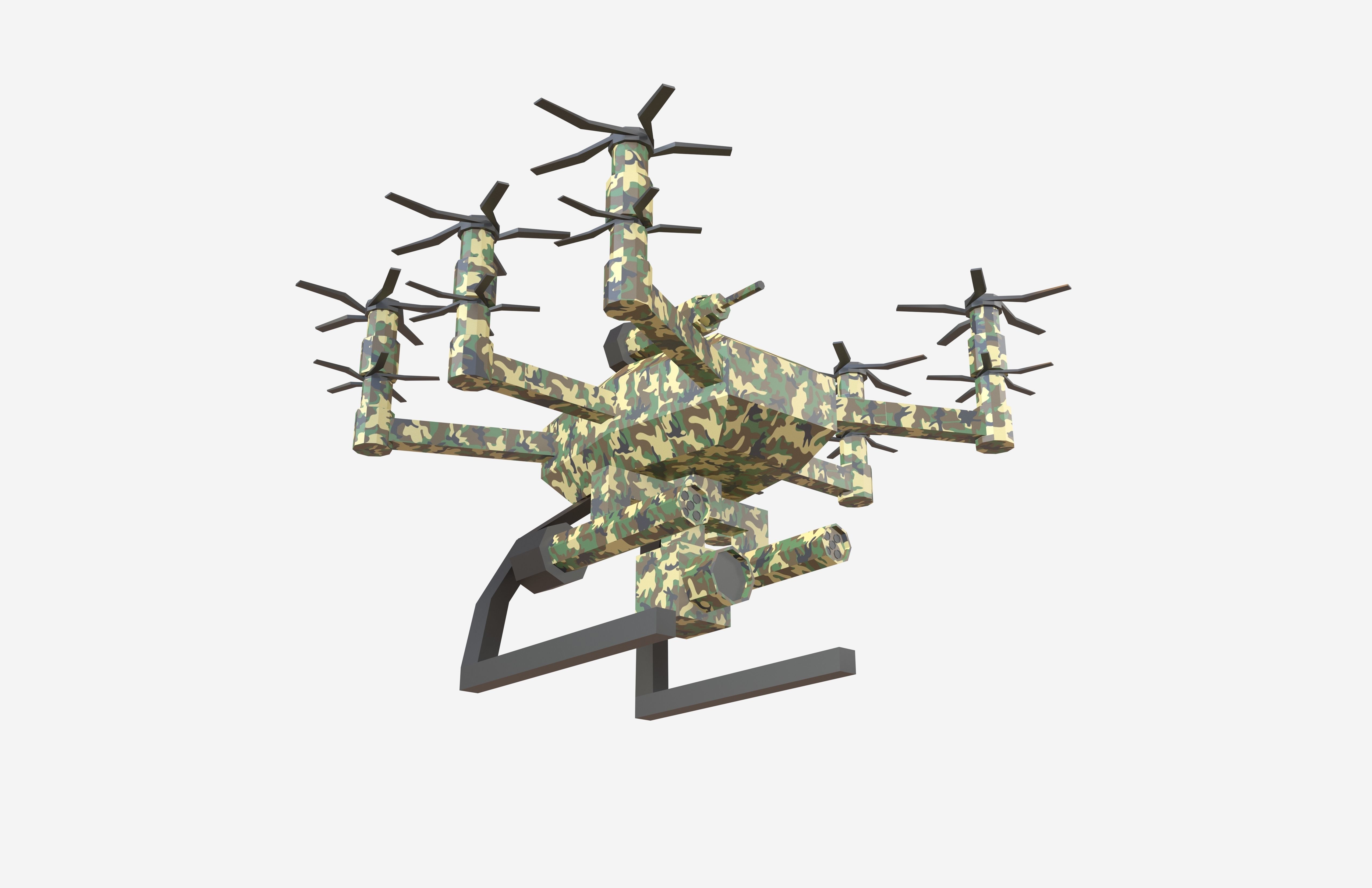 Cartoon Wepon Drone V1 003 Low-poly 3D model_3