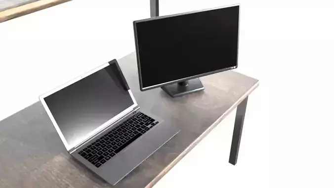 Monitor screeen Free low-poly 3D model