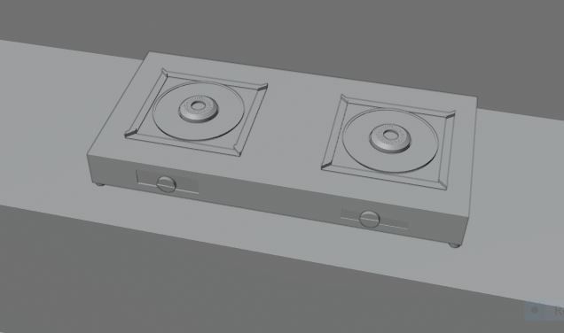 gas stove Free low-poly 3D model_4