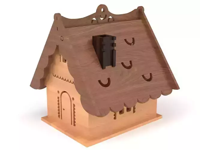 Wooden toy house 02 3D model