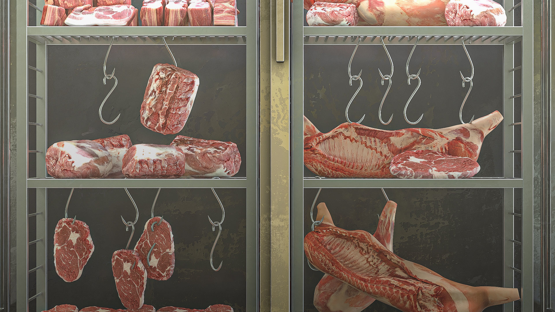 Freezer for Meat 3D model_3