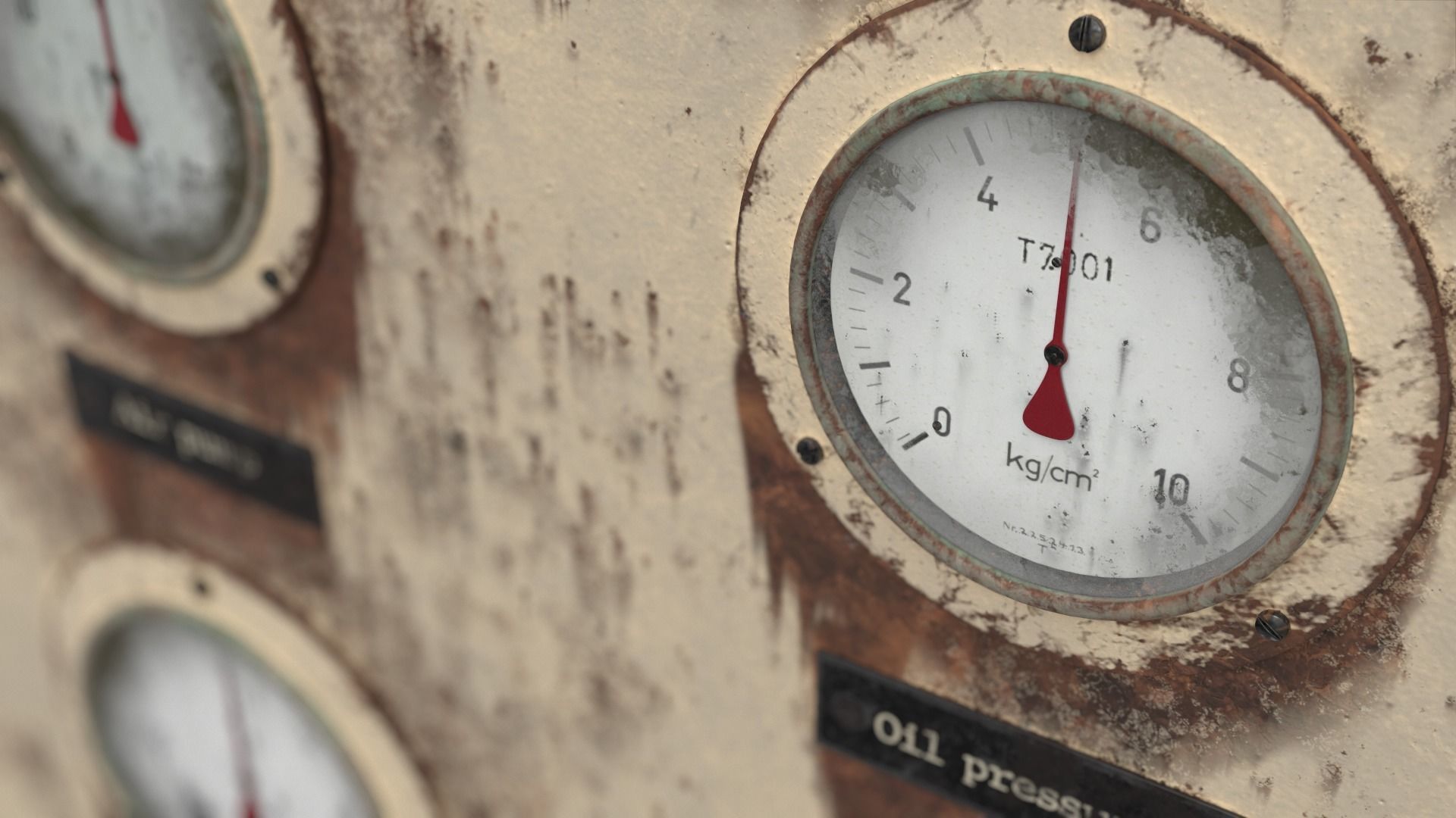 Old gauge panel Low-poly 3D model_9