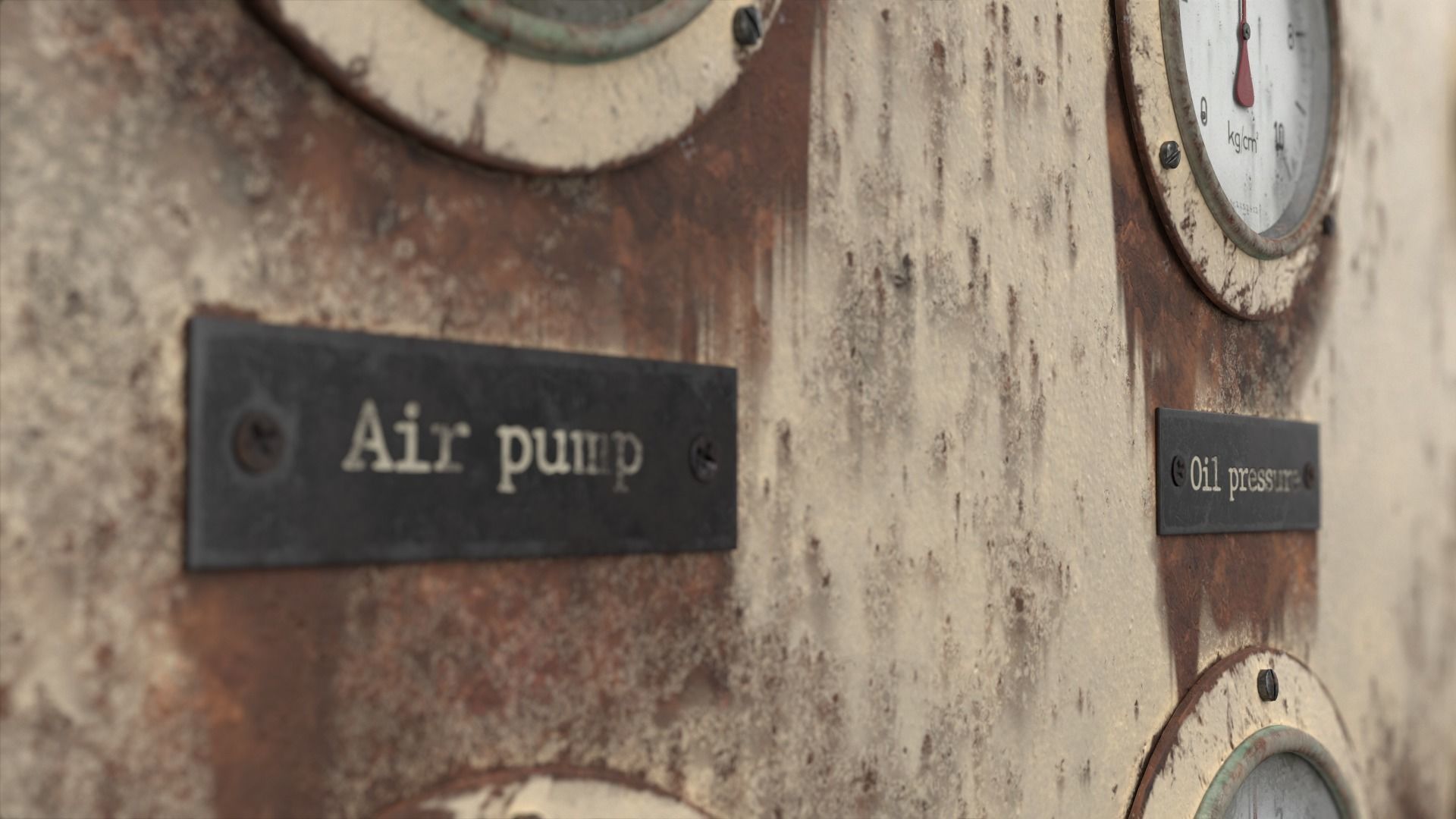 Old gauge panel Low-poly 3D model_8