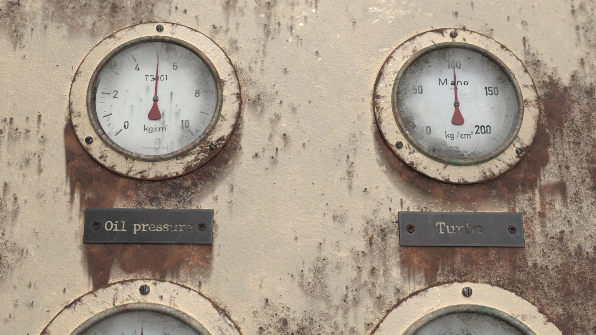 Old gauge panel Low-poly 3D model_3