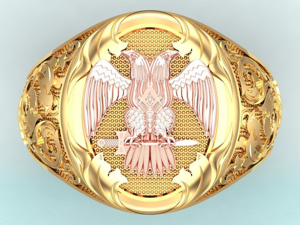 Eagle ring - Pattern Ring - Sculpture ring - N848A 3D print model_2
