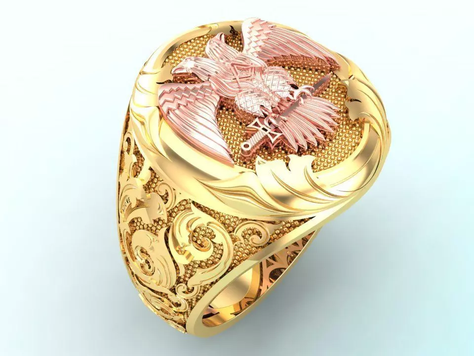 Eagle ring - Pattern Ring - Sculpture ring - N848A 3D print model_0