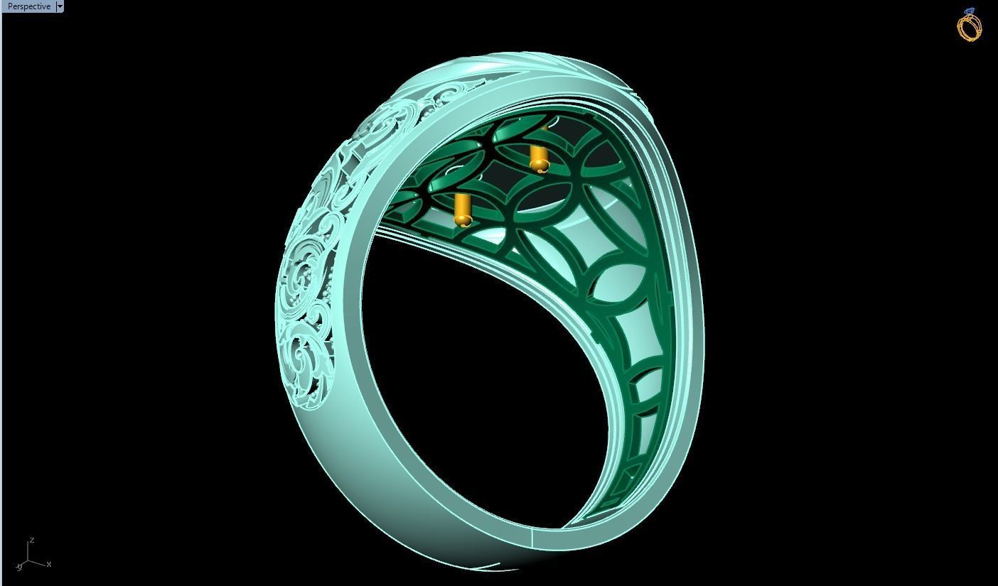 Eagle ring - Pattern Ring - Sculpture ring - N848A 3D print model_8