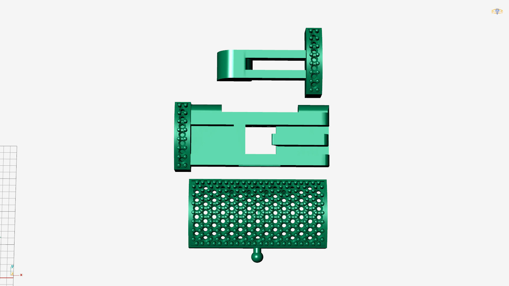 10mm X 1inch Cuban chain easy Lock system 3D print model_2