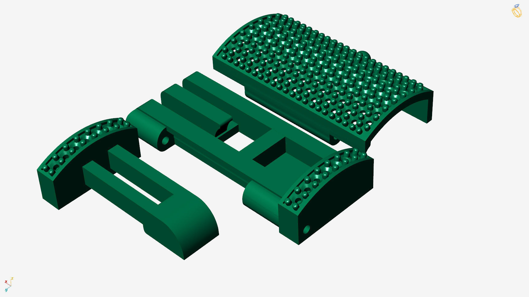 10mm X 1inch Cuban chain easy Lock system 3D print model_3